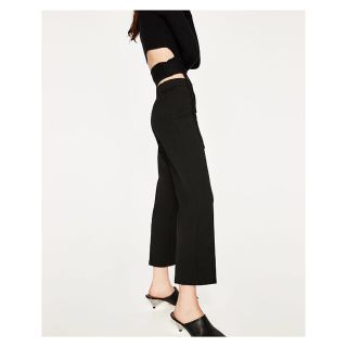 ザラ(ZARA)の今季 ザラ 完売品 サイドジッパー ゴムウエスト パンツ ストレート サンダル(カジュアルパンツ)