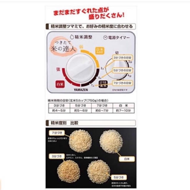 山善(ヤマゼン)のオススメ😁👍山善圧力精米機 スマホ/家電/カメラの調理家電(精米機)の商品写真