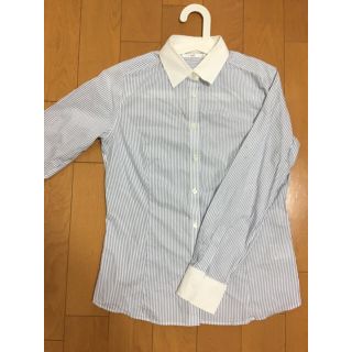 ユニクロ(UNIQLO)のホワイトカラーストライプシャツ(シャツ/ブラウス(長袖/七分))