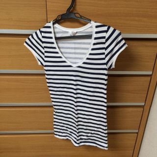 ザラ(ZARA)のボーダーTシャツ 紺×白(Tシャツ(半袖/袖なし))