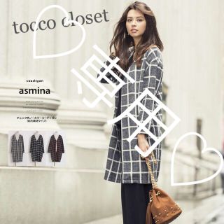 トッコ(tocco)のtocco closet♡チェック柄コーディガン(ロングコート)