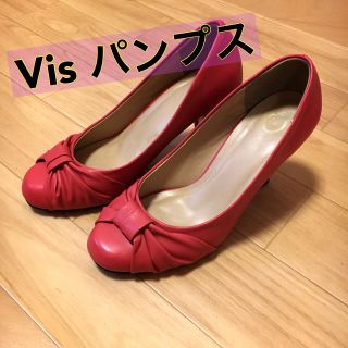 ヴィス(ViS)のパンプス エナメルパンプス Vis オレンジ 赤 ファッション 秋(ハイヒール/パンプス)