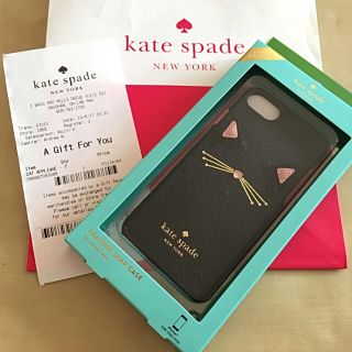 ケイトスペードニューヨーク(kate spade new york)の9/16まで ケイトスペード♠︎新品 黒猫 iPhone7 レザーケース (iPhoneケース)