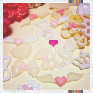 ☆イエロー＆ホワイト系 他デコパーツ☆(その他)