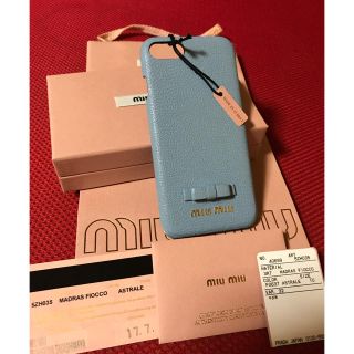 ミュウミュウ(miumiu)のmiumiu iPhone7ケース 水色(iPhoneケース)