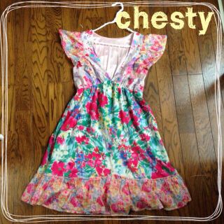 チェスティ(Chesty)のchesty  フラワーフリルワンピース(ミニワンピース)