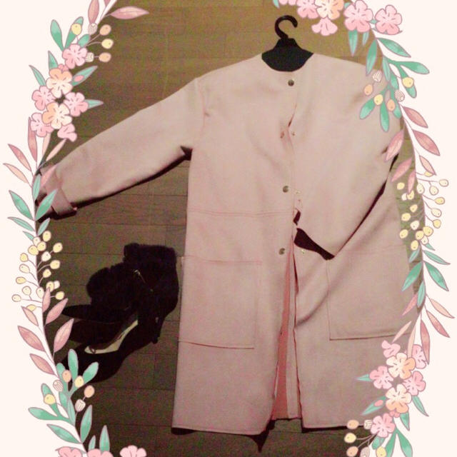 ZARA(ザラ)のザラ コート ピンク レディースのジャケット/アウター(ロングコート)の商品写真