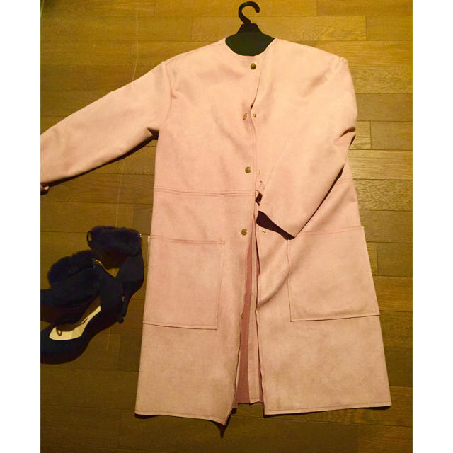 ZARA(ザラ)のザラ コート ピンク レディースのジャケット/アウター(ロングコート)の商品写真