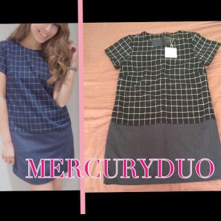 マーキュリーデュオ(MERCURYDUO)のMERCURYDUO チェックワンピース(ミニワンピース)