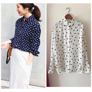 イエナ(IENA)のお値下げ✨IENA 17SS 美品 ドットサテンプリントブラウス(シャツ/ブラウス(長袖/七分))