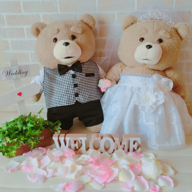 テッド ウェルカムドール タキシード ギンガムチェック 受付 結婚式 ...