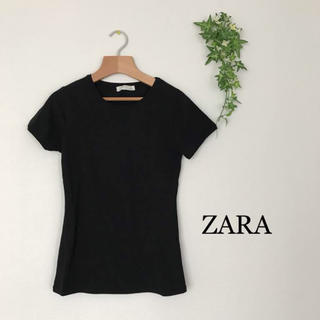 ザラ(ZARA)のZARA シンプルブラックTシャツ(Tシャツ(半袖/袖なし))