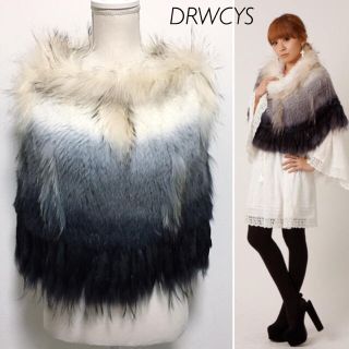 DRWCYSグラデーションファーケープ《未使用品》