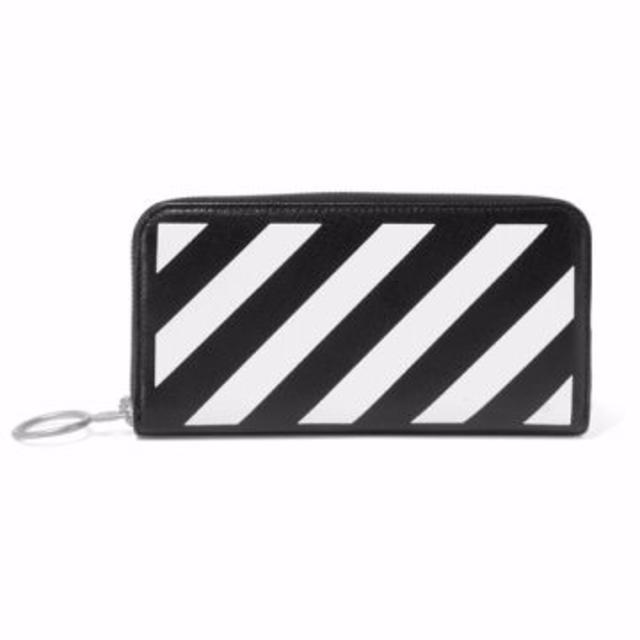 OFF-WHITE(オフホワイト)のOFF-WHITE ストライプレザージップ長財布 メンズのファッション小物(長財布)の商品写真