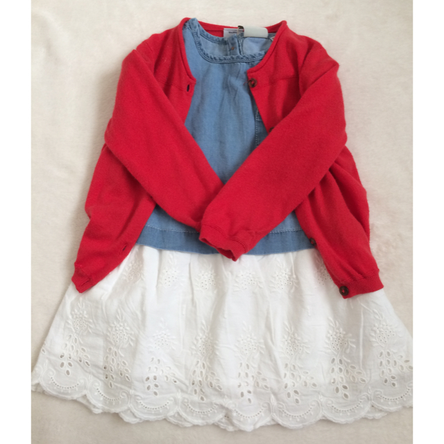 ZARA KIDS(ザラキッズ)の【新品未使用】zaraベビー 切り替えワンピース キッズ/ベビー/マタニティのベビー服(~85cm)(ワンピース)の商品写真