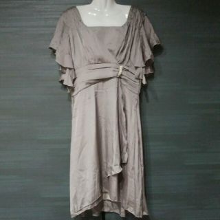 新品　XL　シルバーグレー　ドレス　ロングドレス(ロングドレス)