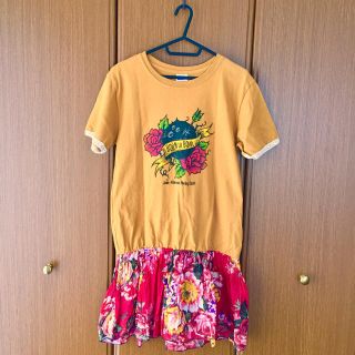 フラワー(flower)の希少 US90’sGILDAN リメイク Tシャツワンピース ドッキングワンピ(ひざ丈ワンピース)