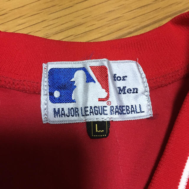 MLB★レッズ Vネック トレーナー スウェット メンズ L 赤 レッド メンズのトップス(スウェット)の商品写真