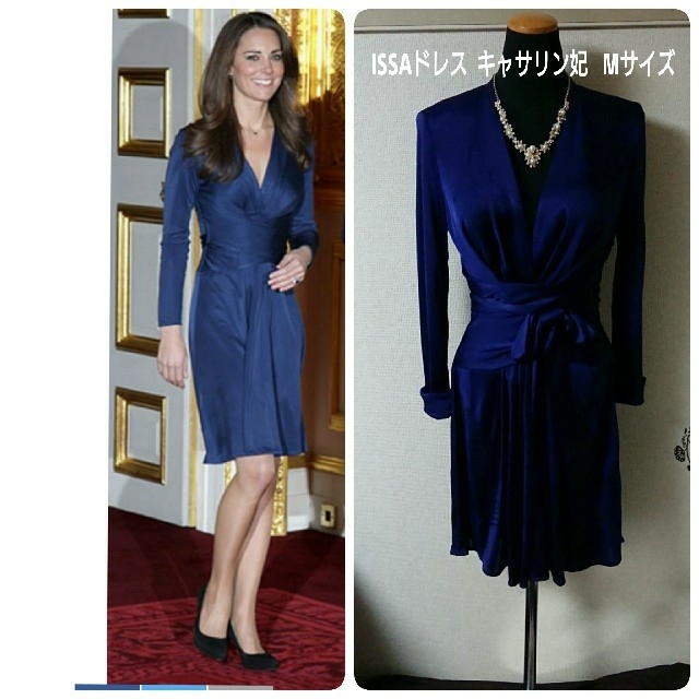 Issa London(イッサロンドン)のISSA 定価¥72,000キャサリン妃 フォーマルドレス ロイヤルブルー レディースのフォーマル/ドレス(ミディアムドレス)の商品写真