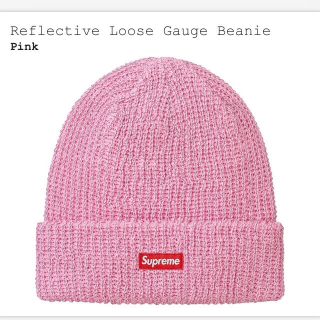 シュプリーム(Supreme)のreflective loose gauge beanie pink(ニット帽/ビーニー)