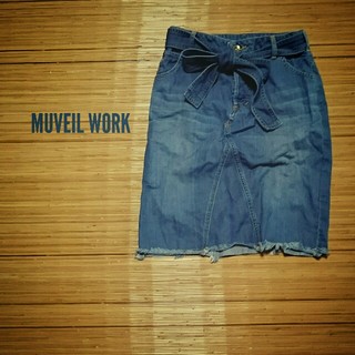 ミュベールワーク(MUVEIL WORK)のMUVEIL WORK☆デニムスカート(ひざ丈スカート)