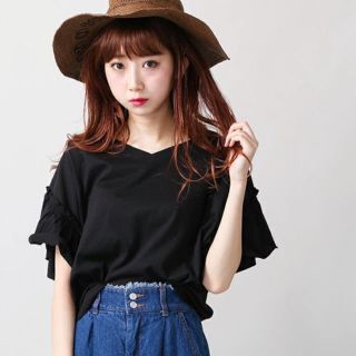 ウィゴー(WEGO)のみゆ様♡2wayドルマンフリルカットソー(カットソー(半袖/袖なし))