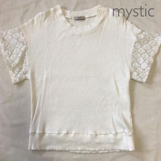 ミスティック(mystic)のmystic 袖レースリブＴシャツ(Tシャツ(半袖/袖なし))