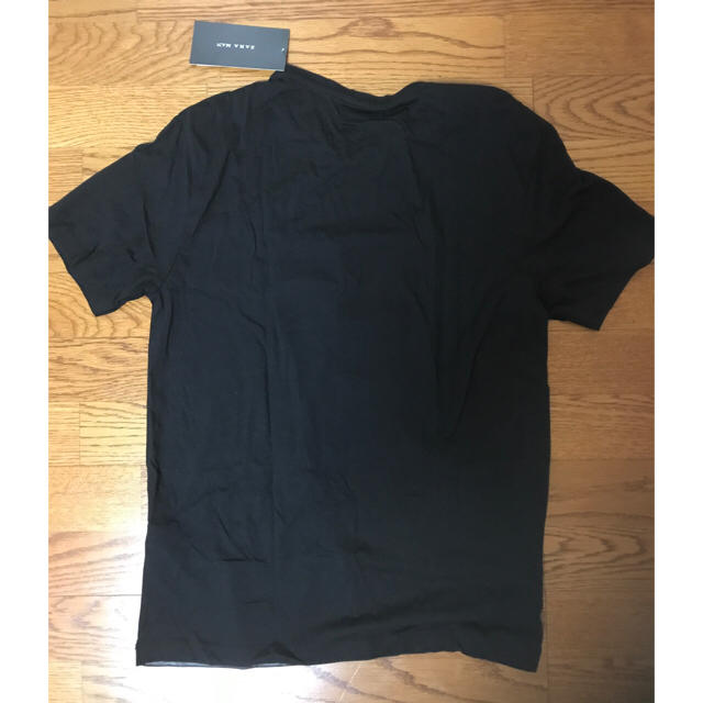 ZARA(ザラ)の完売 ZARA レザー切り替え Tシャツ 黒 メンズのトップス(Tシャツ/カットソー(半袖/袖なし))の商品写真