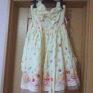 アンジェリックプリティー(Angelic Pretty)のAngelic Pretty夢見るマカロンJSK イエロー ジャンパースカート(ひざ丈ワンピース)