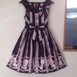 angelic pretty 気まぐれバニラちゃん ワンピース 黒 カチュ付き