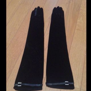 パーティ用黒いロンググローブ(手袋)