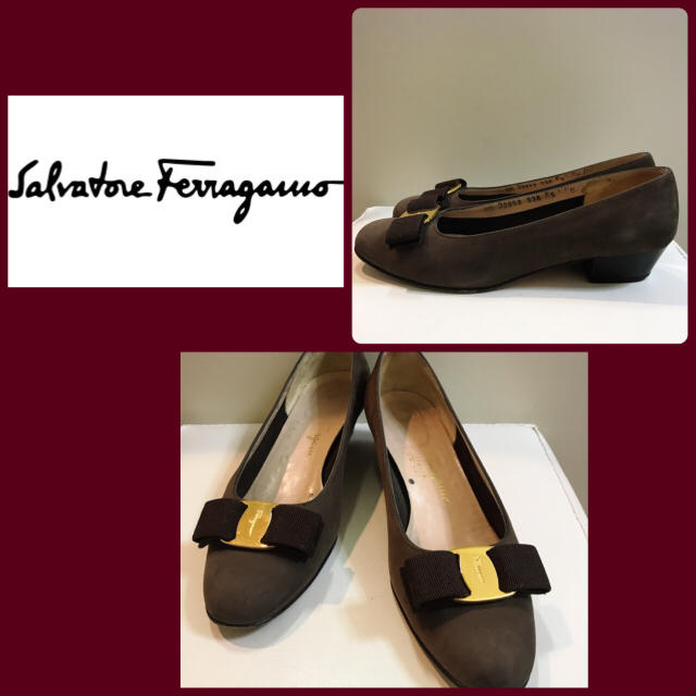 Ferragamo(フェラガモ)のフェラガモ♡定番ヴァラ♡ダークブラウン スエード パンプス♡ レディースの靴/シューズ(ハイヒール/パンプス)の商品写真