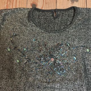 サンタモニカ(Santa Monica)のused シルバー刺繍ラメニット(ニット/セーター)