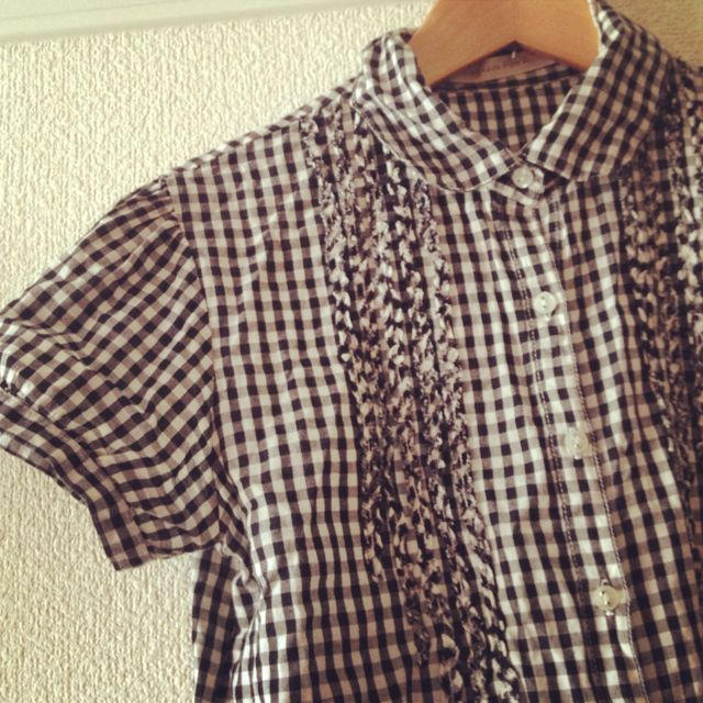 ギンガムチェックシャツ レディースのトップス(シャツ/ブラウス(半袖/袖なし))の商品写真
