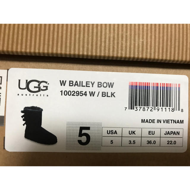 UGG(アグ)のUGG ブーツ ブラック リボン レディースの靴/シューズ(ブーツ)の商品写真