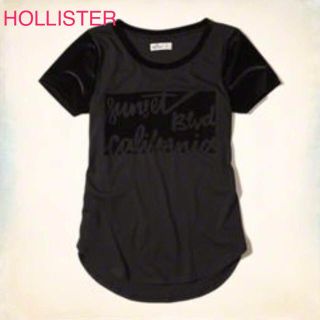 ホリスター(Hollister)のピース様専用♪新品未使用タグ付き♪ホリスターレディースフロッキープリントT 黒(Tシャツ(半袖/袖なし))