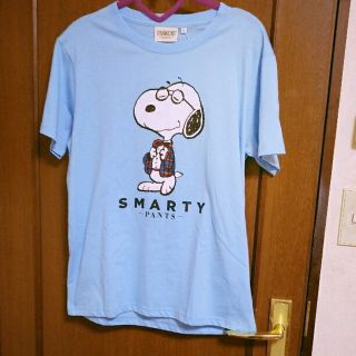 スヌーピー(SNOOPY)のスヌーピー メンズTシャツ M スカイブルー(Tシャツ/カットソー(半袖/袖なし))