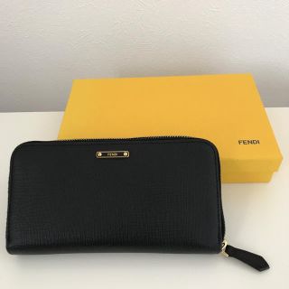 フェンディ(FENDI)の美品 FENDI(フェンディ) ラウンド長財布 長財布 ブラック (財布)