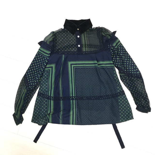 sacai(サカイ)の値下げしました sacai ドットプリント 2way ブラウス レディースのトップス(シャツ/ブラウス(長袖/七分))の商品写真