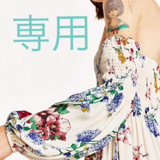 ザラ(ZARA)のZARA 新品 花柄プリントワンピース(ロングワンピース/マキシワンピース)