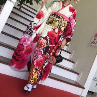 振袖 フルセット ageha 白 黒 ピンクの通販 by りつこ's shop|ラクマ