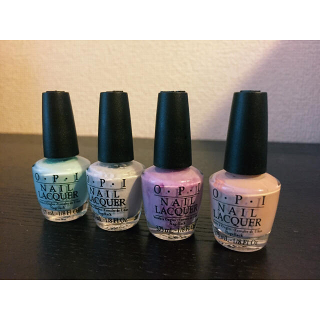 OPI(オーピーアイ)のOPI/ネイルカラー/マニキュア/4色/ミニ/セット/パステルカラー/未使用 コスメ/美容のネイル(マニキュア)の商品写真