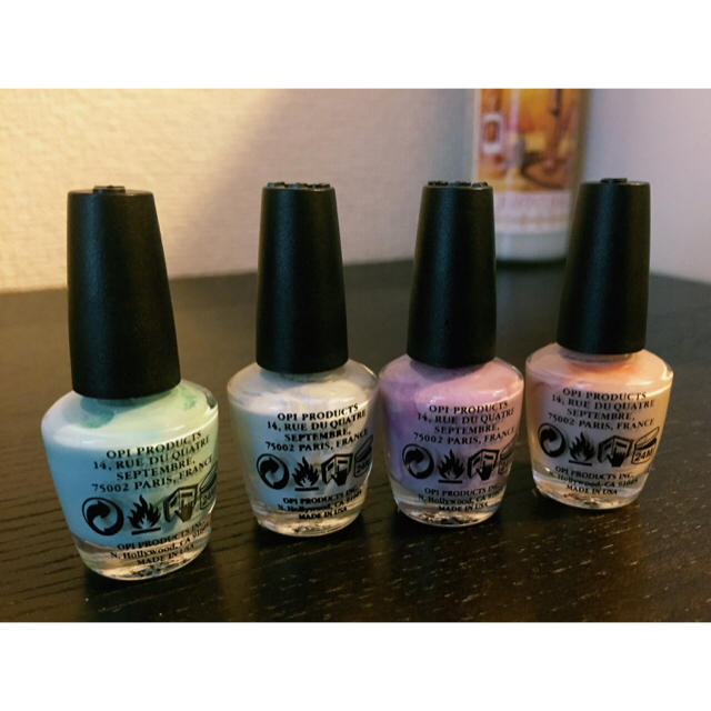 OPI(オーピーアイ)のOPI/ネイルカラー/マニキュア/4色/ミニ/セット/パステルカラー/未使用 コスメ/美容のネイル(マニキュア)の商品写真