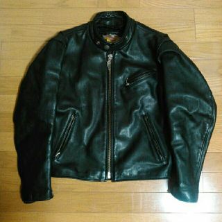 ハーレーダビッドソン(Harley Davidson)の革　ジャン　シングル　M サイズ　ハーレー　黒　中古(装備/装具)