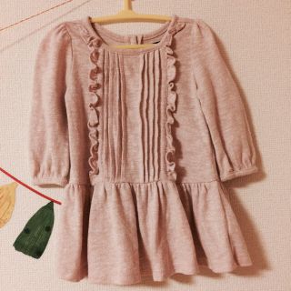 ベビーギャップ(babyGAP)のbabygap♡ピンクのフリルワンピース♡70センチ(ワンピース)