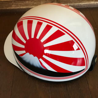 新品 定番カラー  富士日章  コルク半 ヘルメット 赤白(ヘルメット/シールド)