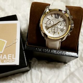 マイケルコース(Michael Kors)のMICHAEL KORS ビッグフェイス 腕時計 ホワイト シルバー ゴールド(腕時計)