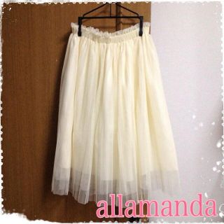 アラマンダ(allamanda)のallamanda膝丈チュールスカート♡(ひざ丈スカート)