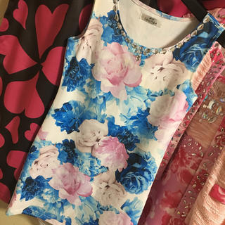 デイジーストア(dazzy store)のdatura風♡薔薇ビジューワンピース ドレス(ミニドレス)