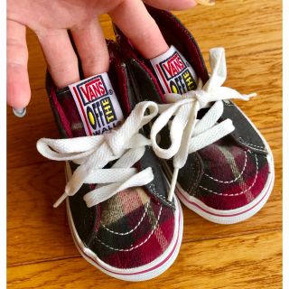 ヴァンズ(VANS)のゆり様専用VANS♡チェック柄スニーカー男女兼用14センチ美品(スニーカー)